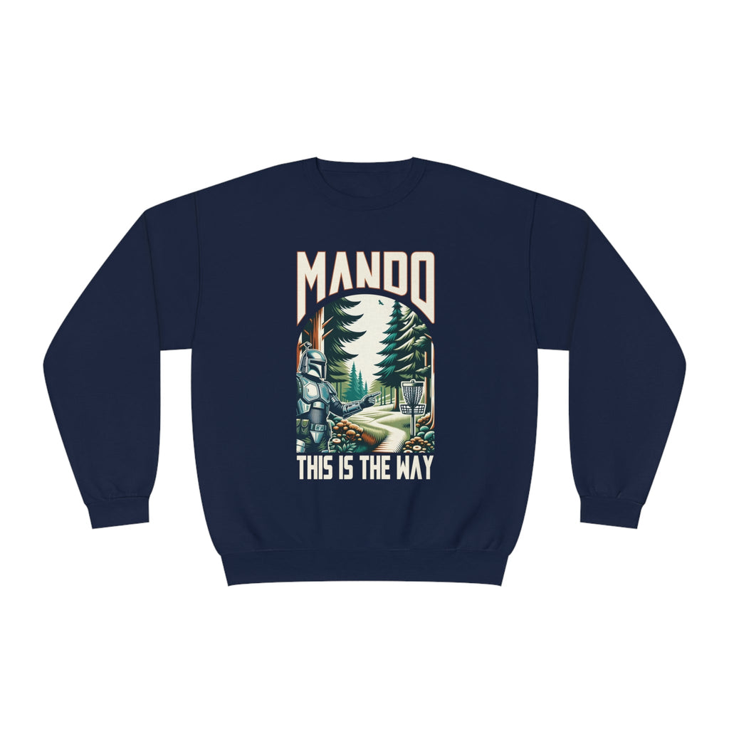 This Is The Way - Funny Disc Golf "Mand-o-tory" - Crewneck Sweatshirt - Sweatshirt - Throw Coast Disc Golf