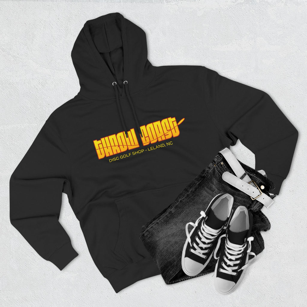 Throw Coast Disc Golf Orange Horizon Black Hoodie - Hoodie - Throw Coast Disc Golf