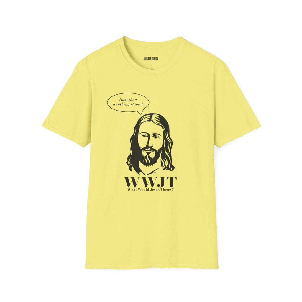 WWJT - What Would Jesus Throw - Funny Disc Golf T-Shirt - T-Shirt - Throw Coast Disc Golf